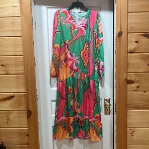 Long-sleeve multi colored dress. Never been worn.